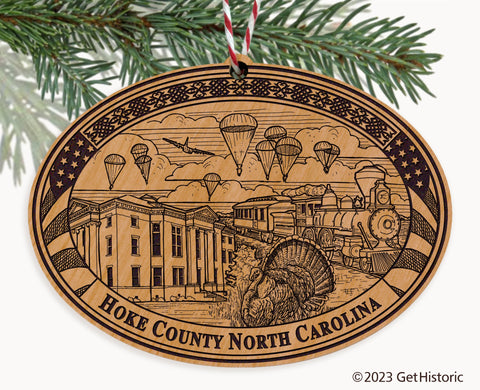 Hoke County North Carolina Engraved Natural Ornament