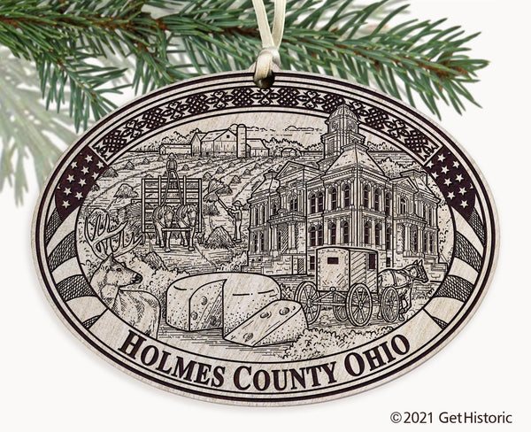 Holmes County Ohio Engraved Ornament