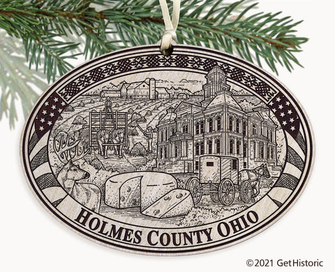 Holmes County Ohio Engraved Ornament