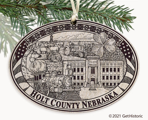 Holt County Nebraska Engraved Ornament