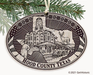 Hood County Texas Engraved Ornament