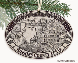 Hopkins County Texas Engraved Ornament