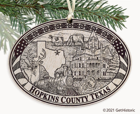 Hopkins County Texas Engraved Ornament