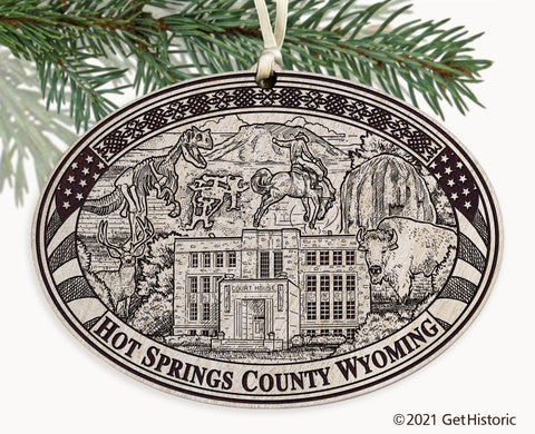 Hot Springs County Wyoming Engraved Ornament
