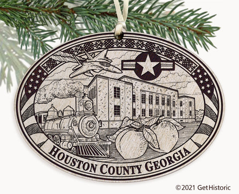 Houston County Georgia Engraved Ornament
