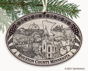 Houston County Minnesota Engraved Ornament