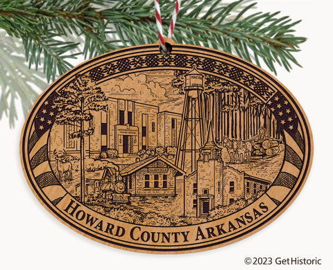 Howard County Arkansas Engraved Natural Ornament