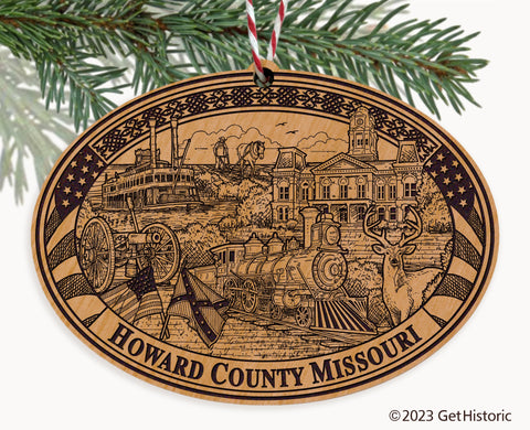 Howard County Missouri Engraved Natural Ornament