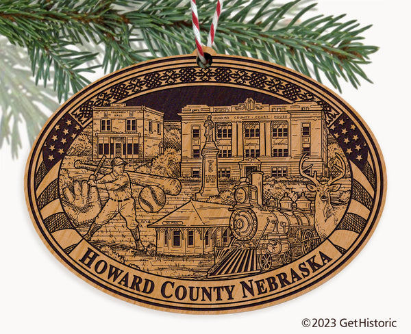 Howard County Nebraska Engraved Natural Ornament