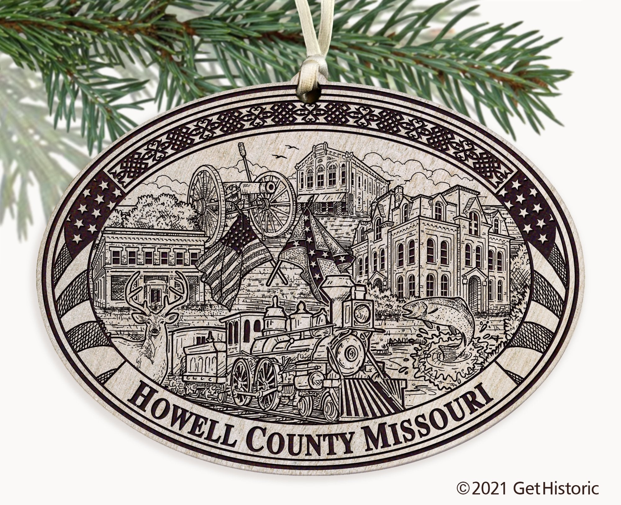 Howell County Missouri Engraved Ornament