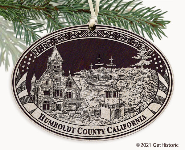 Humboldt County California Engraved Ornament