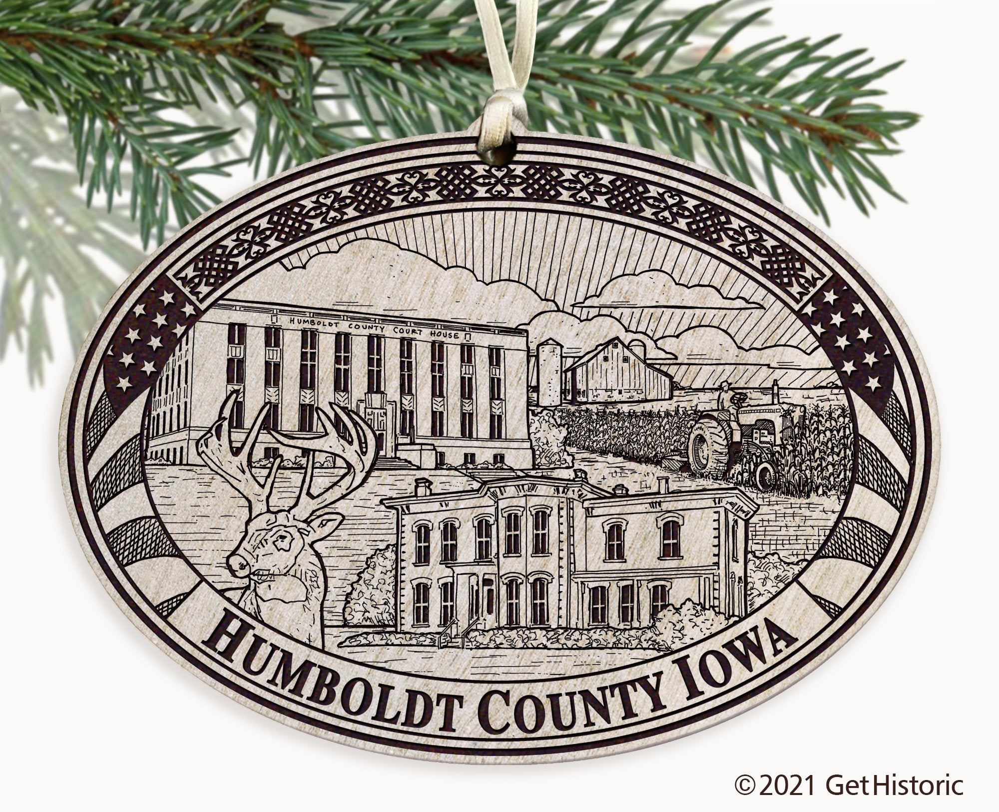 Humboldt County Iowa Engraved Ornament
