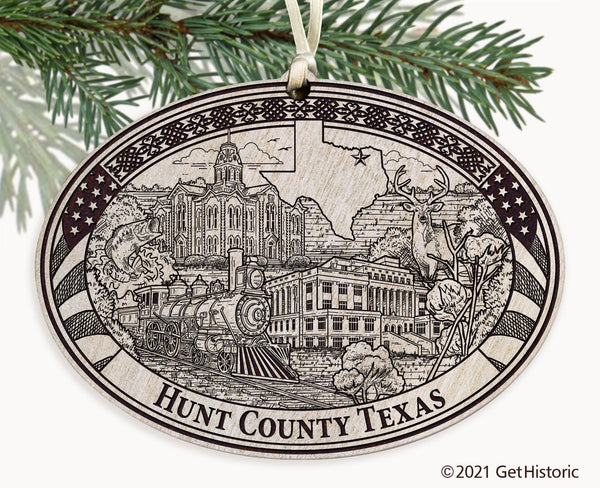 Hunt County Texas Engraved Ornament