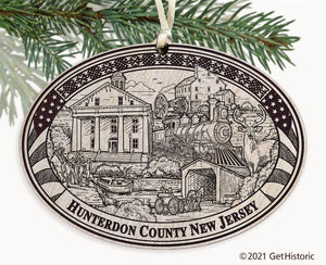 Hunterdon County New Jersey Engraved Ornament