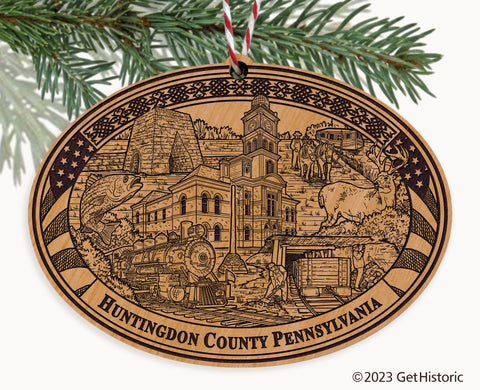 Huntingdon County Pennsylvania Engraved Natural Ornament