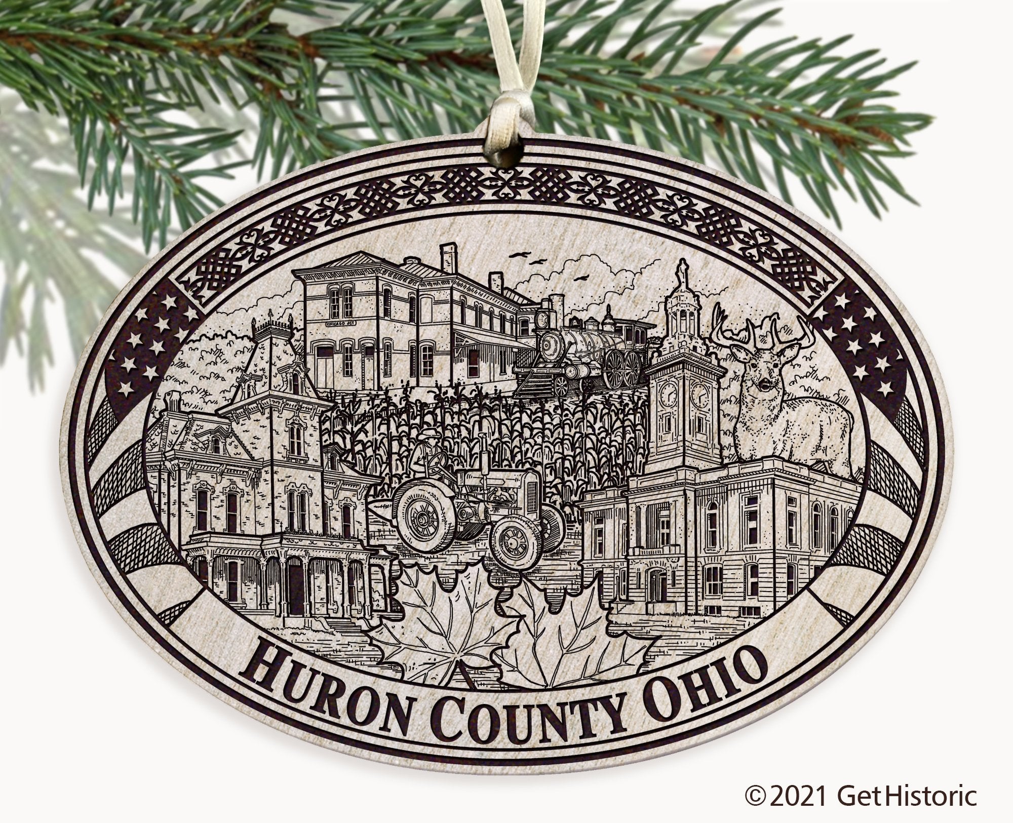 Huron County Ohio Engraved Ornament