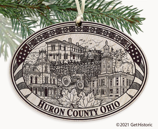 Huron County Ohio Engraved Ornament
