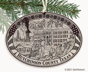 Hutchinson County Texas Engraved Ornament