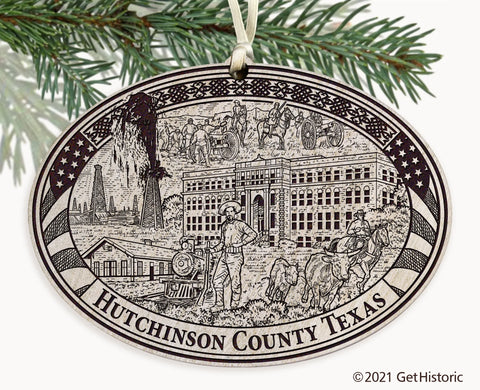 Hutchinson County Texas Engraved Ornament