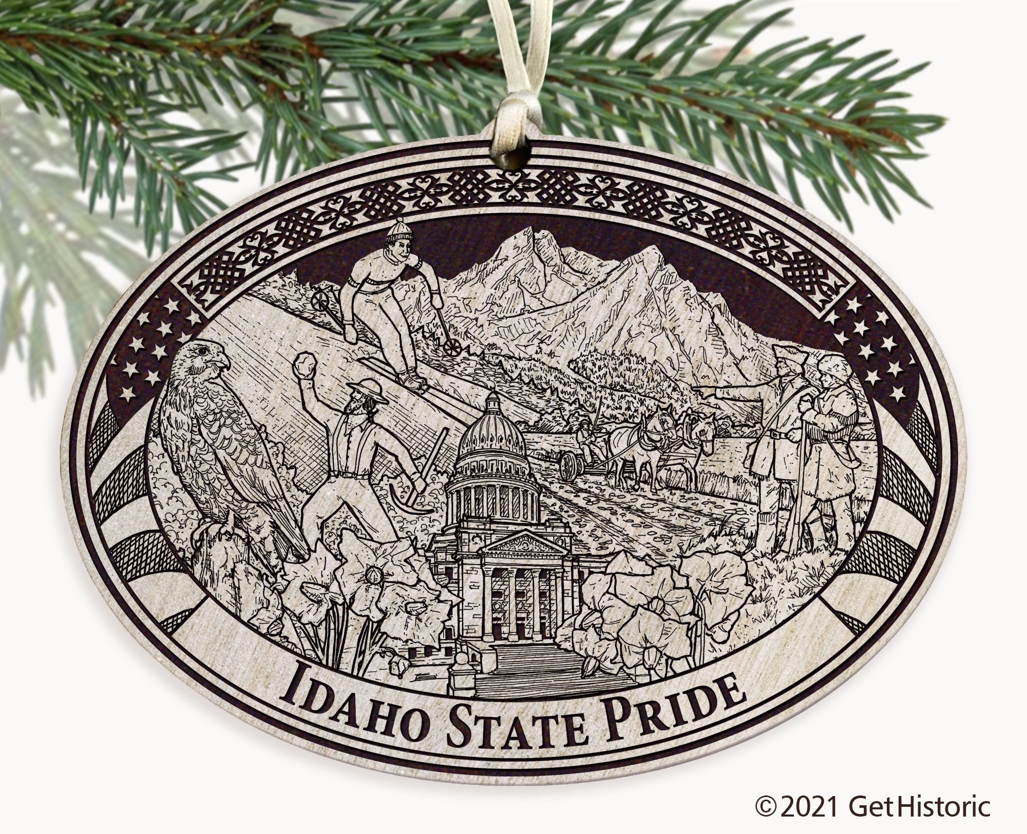 Idaho State Engraved Ornament