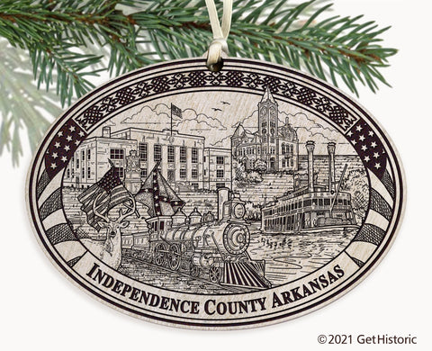 Independence County Arkansas Engraved Ornament