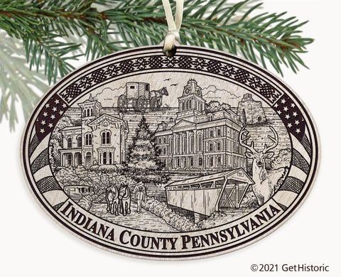 Indiana County Pennsylvania Engraved Ornament