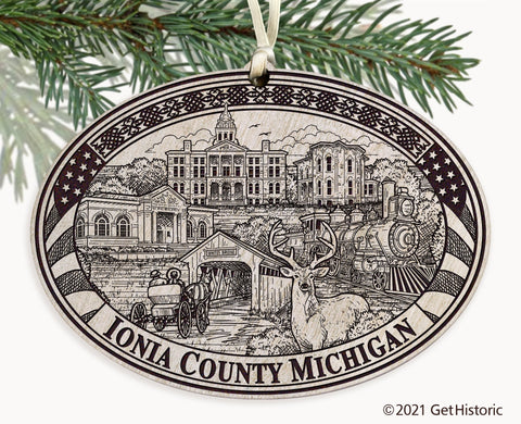 Ionia County Michigan Engraved Ornament