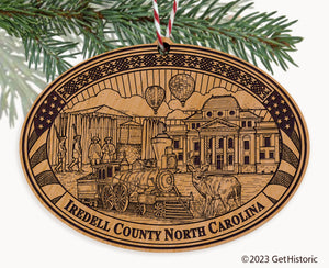 Iredell County North Carolina Engraved Natural Ornament