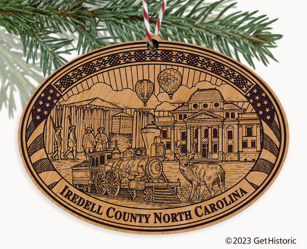 Iredell County North Carolina Engraved Natural Ornament