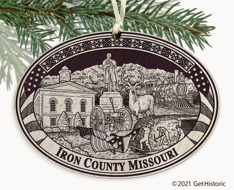 Iron County Missouri Engraved Ornament