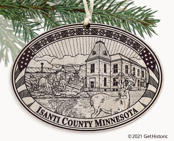 Isanti County Minnesota Engraved Ornament