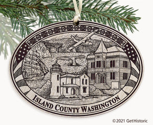 Island County Washington Engraved Ornament