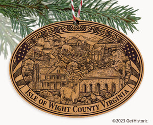 Isle of Wight County Virginia Engraved Natural Ornament
