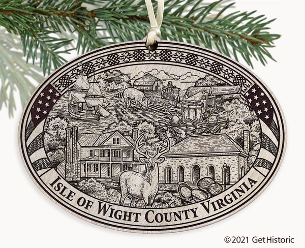 Isle of Wight County Virginia Engraved Ornament