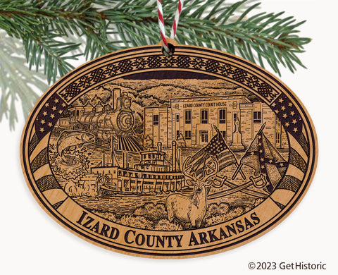 Izard County Arkansas Engraved Natural Ornament