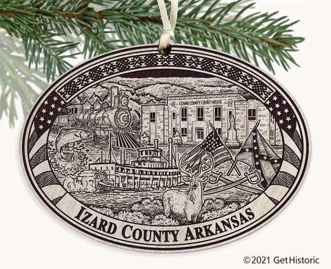 Izard County Arkansas Engraved Ornament