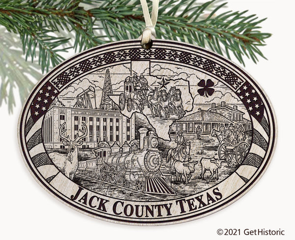 Jack County Texas Engraved Ornament