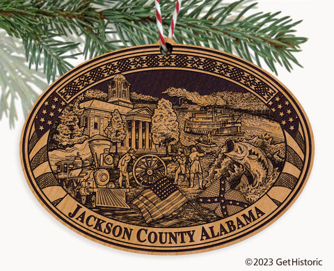 Jackson County Alabama Engraved Natural Ornament