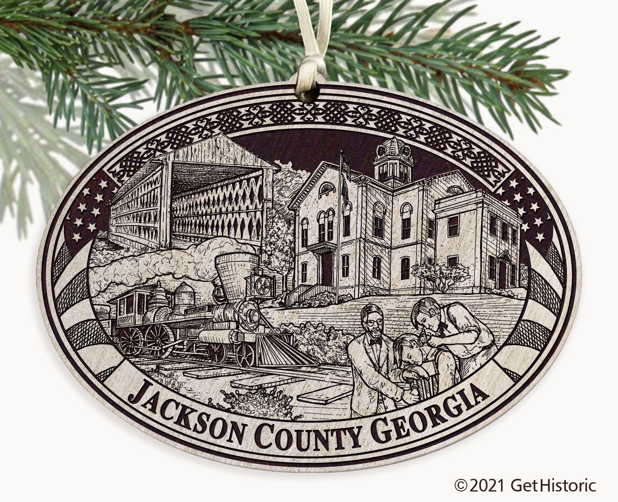 Jackson County Georgia Engraved Ornament