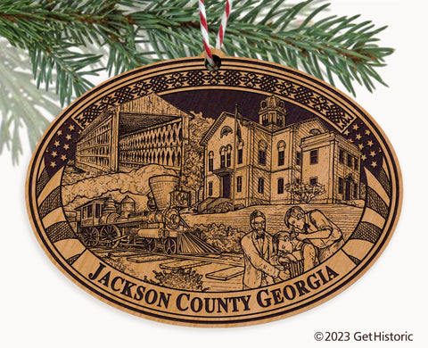 Jackson County Georgia Engraved Natural Ornament