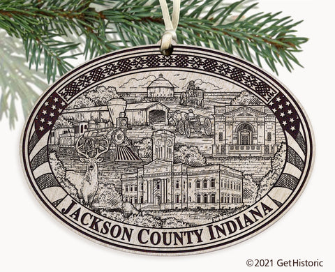 Jackson County Indiana Engraved Ornament