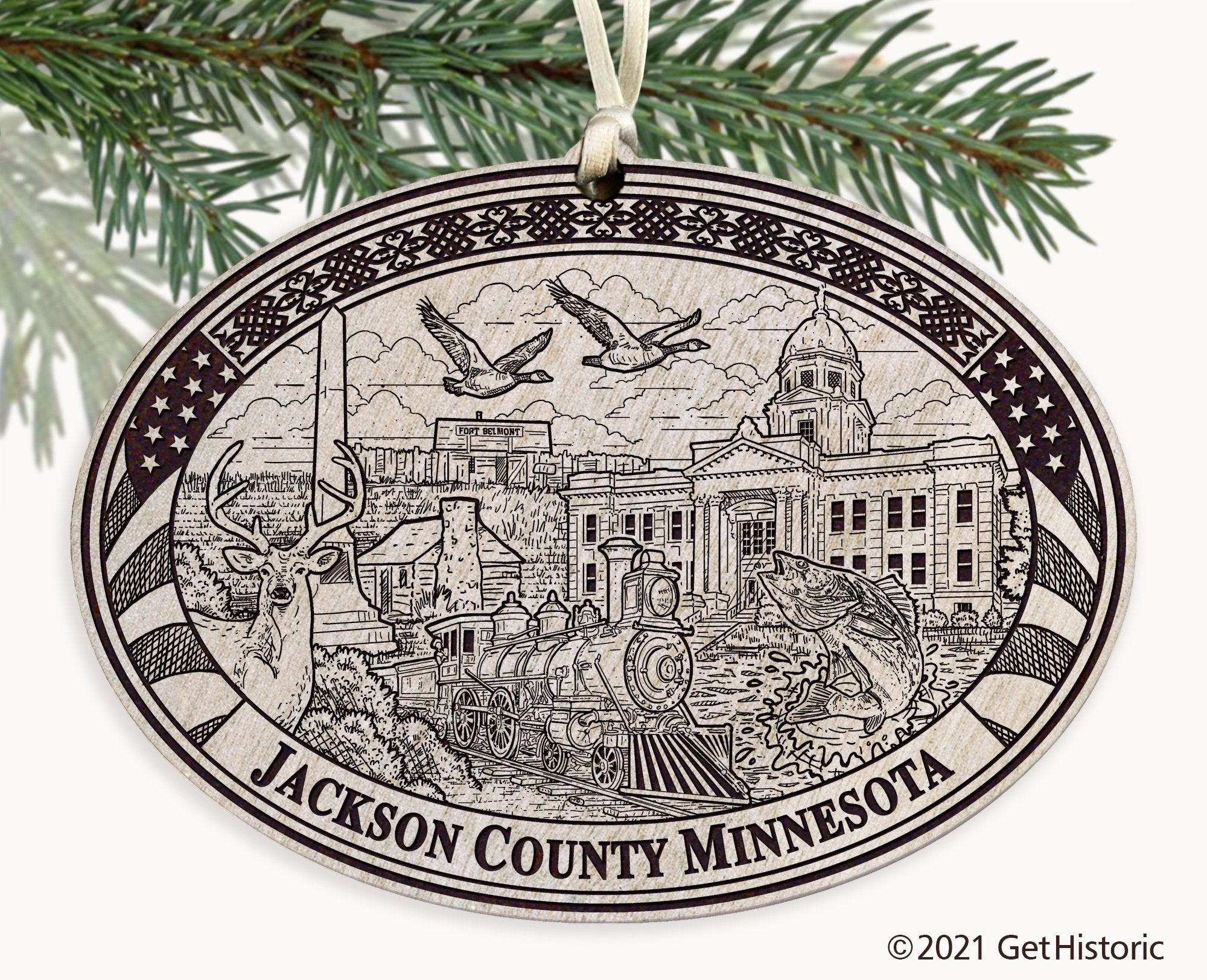 Jackson County Minnesota Engraved Ornament
