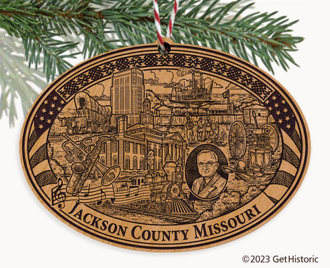 Jackson County Missouri Engraved Natural Ornament