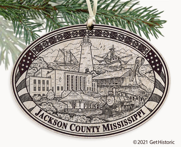Jackson County Mississippi Engraved Ornament