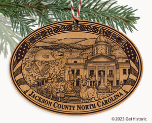 Jackson County North Carolina Engraved Natural Ornament