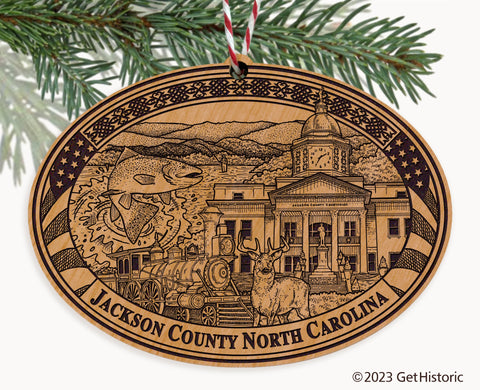 Jackson County North Carolina Engraved Natural Ornament