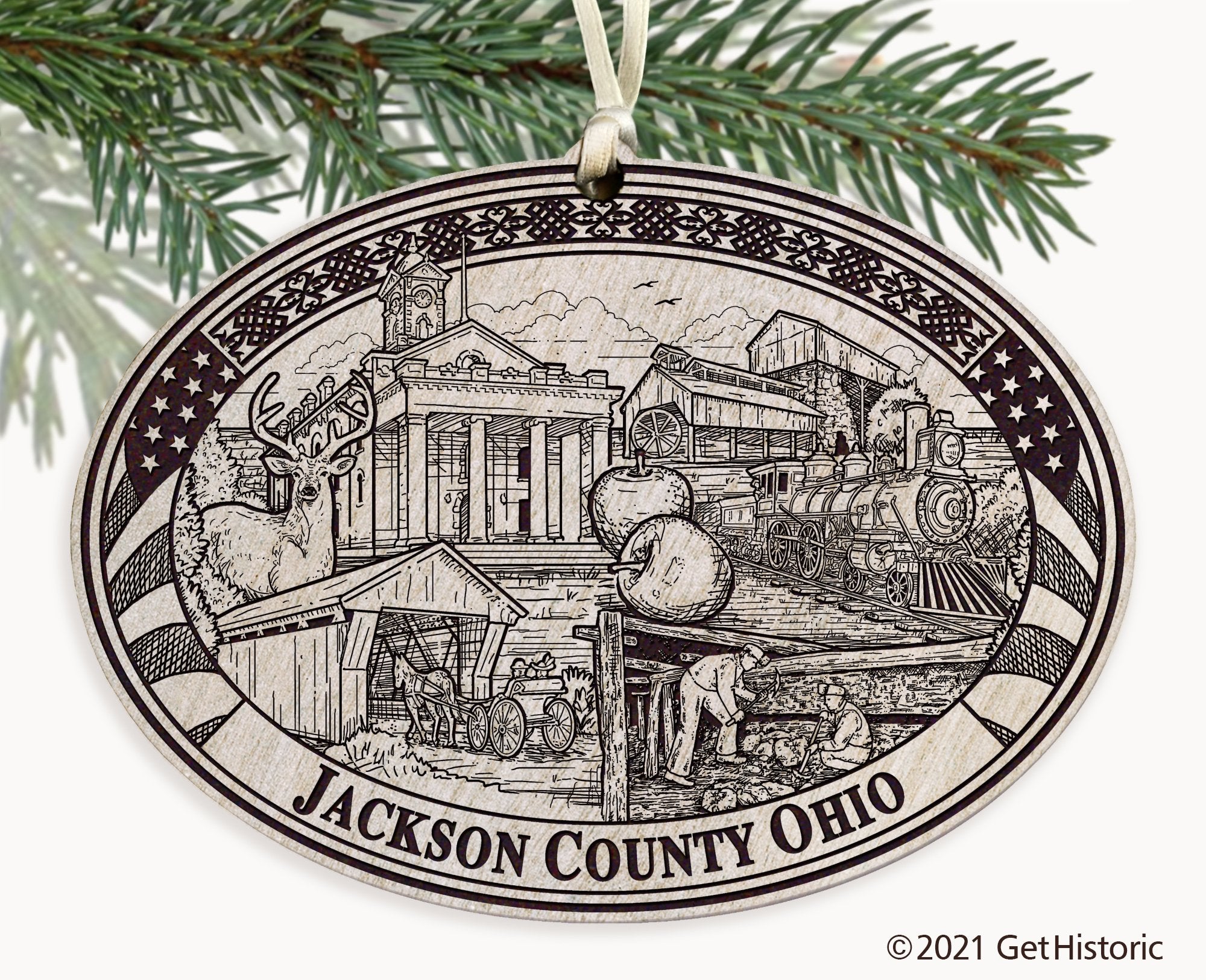 Jackson County Ohio Engraved Ornament