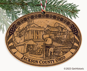 Jackson County Ohio Engraved Natural Ornament
