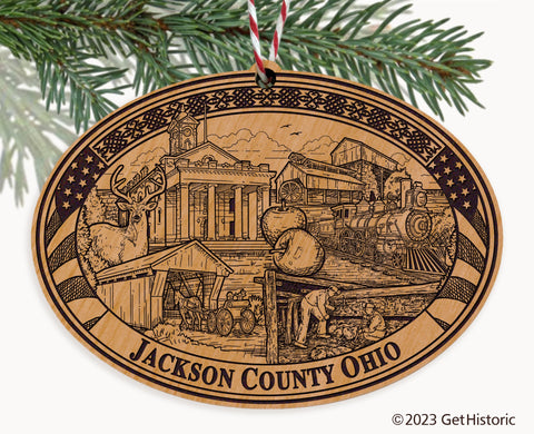 Jackson County Ohio Engraved Natural Ornament