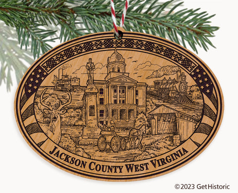 Jackson County West Virginia Engraved Natural Ornament
